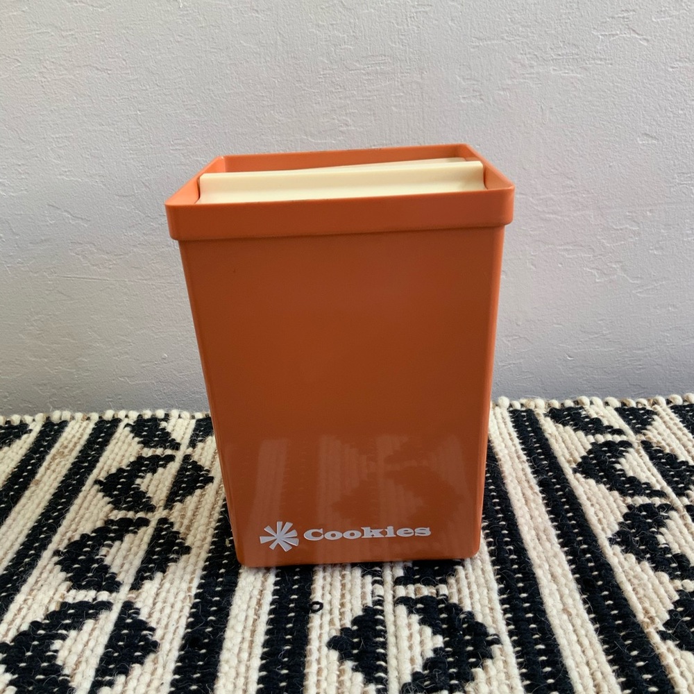 Vintage Burnt Melamine Orange Cookie Jar 70's Mod